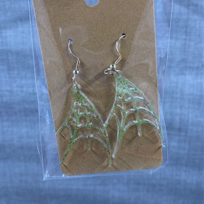 Spider Web Acrylic Dangle Earrings