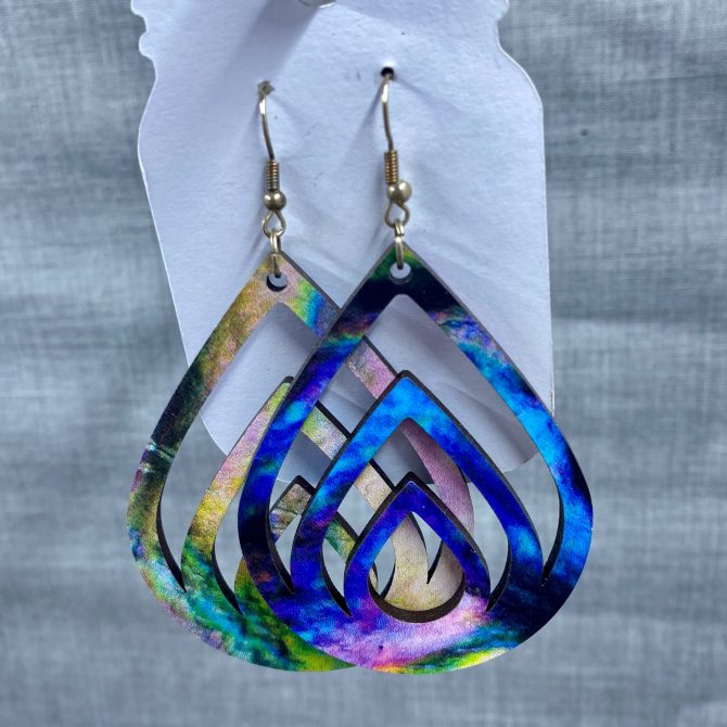 Galaxy 3-Teardrop Dangle Earrings